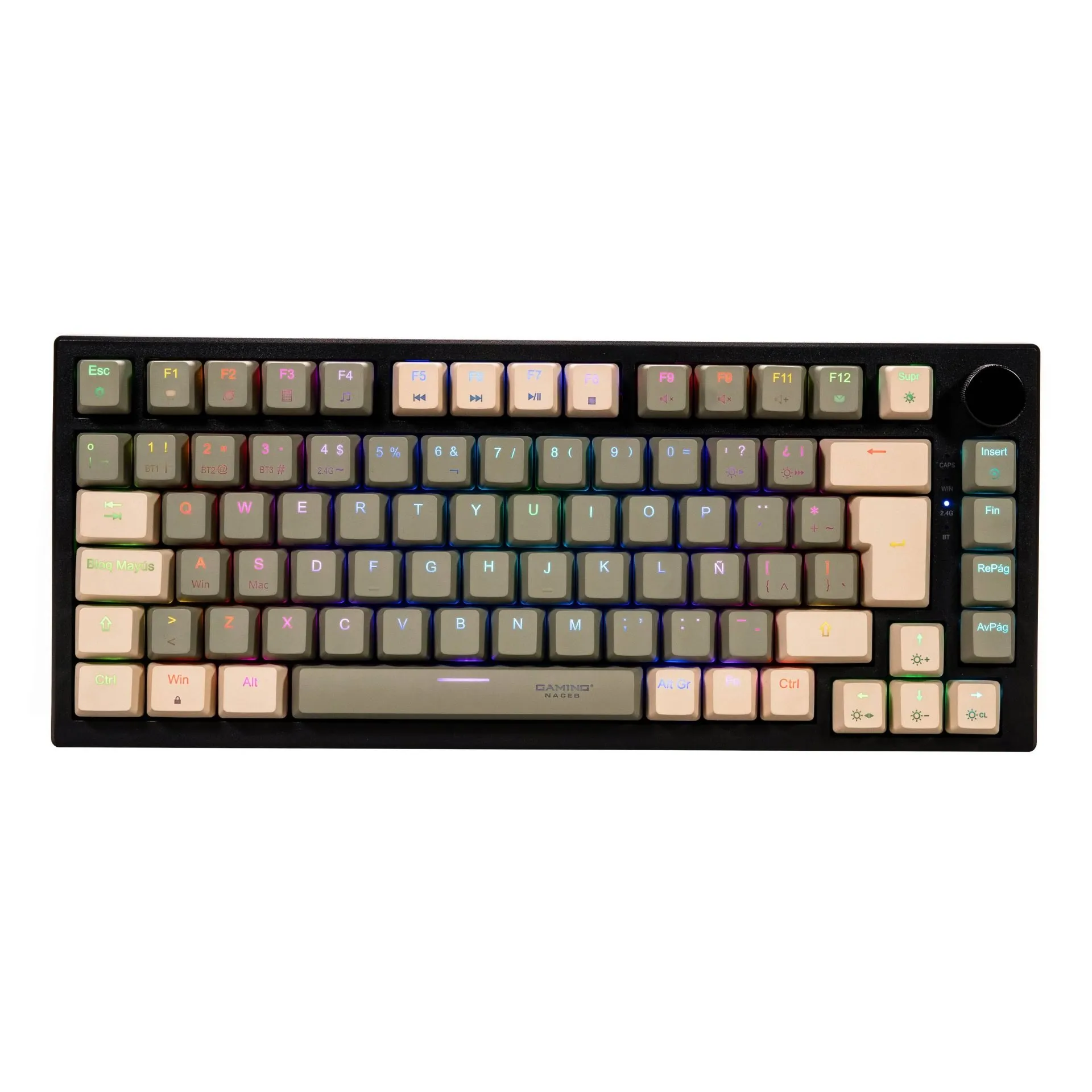 Teclado Mecanico Gamer 80% TKL Naceb Technology, Negro y Café