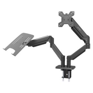 Soporte 2 en 1 ENFORCE MOTION SM729 ACTECK  Soporte para Monitor y Laptop 2 en 1 para  Escritorio con C-Clamp