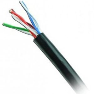 Bobina UTP CAT5e para exterior sin GEL, 4 pares, 24 AWG, bobina de 305 mts, 100% cobre, color negro