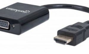 Convertidor HDMI a VGA MANHATTAN 151436, 0,22 m, HDMI, VGA, Macho/hembra, Negro