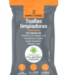 Toallas limpiadoras PERFECT CHOICE, Paños húmedos, Pantallas / Plásticos, Poliéster