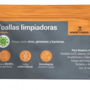 Toallas limpiadoras PERFECT CHOICE, Paños húmedos, LCD/TFT/Plasma