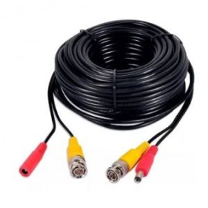 Cable siamés coaxial Pre-ensamblado de 20 metros de largo, incluye conectores de video y energía
