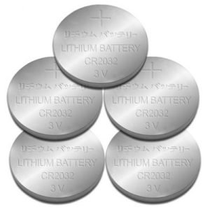 Batería CMOS CR2032, Pack de 5 pzs, Litio, 3 V. Larga duración, 350323 BROBOTIX