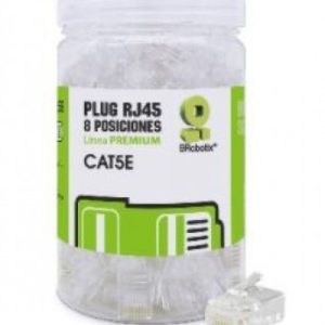 Plug RJ45 CAT5e, Multifilar, Modular, UTP Sólido, Bote 100 piezas, Contactos con Baño de Oro a 30 micras, 263786 BROBOTIX
