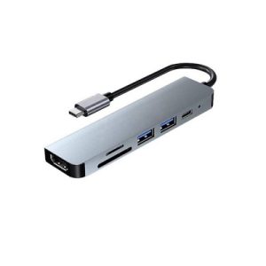 DockStation  HUB DBUGG  6 EN 1 UB GR UB61 Hub 6 en 1 UB61 Urban Balance, Con cables USB 3.0 o 2.0 , HDMI y USB Tipo C. Apertura para tarjeta SD