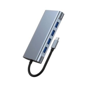 Dock Station Carga rápida para portátil 100w.  C a HDMI + RJ45 + USB 3.0 + USB 2.0 + SD/TF + CARGA PD. 1 HDMI: 4K @ 30 Hz. 2: RJ45:  VGA  4*USB 3.0.