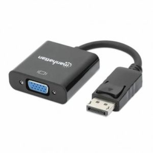 151962 Convertidor de Diplayport a VGA; DisplayPort Macho a VGA HD15 Hembra,15 cm activo color Negro.