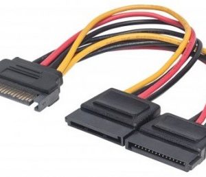 354554 Cable Y de alimentación SATA, Alimenta 2 drivers SATA con un cable de energía SATA, Largo 15cm