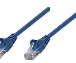 Cable de red UTP, Cat6, 1m (3ft), 100% Cobre, Contactos chapa de oro, Cable Patch Azul INTELLINET 342575