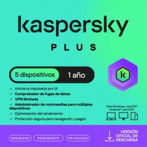 Kaspersky Plus 5 Dispositivos 1 Año (Internet Security)