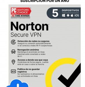ESD Norton WiFi VPN Privacidad Segura 5 Dispositivo 1 Año 21430704