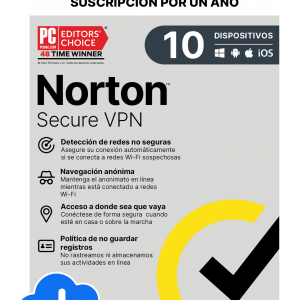 ESD Norton WiFi VPN Privacidad Segura 10 Dispositivo 1 Año 21430680