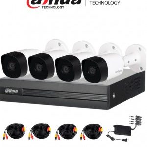 Kit de videovigilancia Dahua Technology DH-KIT/XVR1B04H-I/4-B2A51N-0280B-S2, Interior y exterior, Alámbrico, 4, 2592 x 1944 Pixeles, 5 MP
