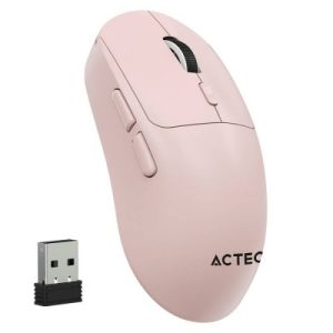 Mouse Ergonómico Multidispositivo Instinct Click MI484 / hasta 3,200 DPI Ajustable / 2.4 Ghz + Bluetooth / 5 Botones / Recargable / Advanced Series / Rosa