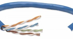 Bobina de cable de red UTP, Solida,  362344, Aluminio con recubrimiento de Cobre (CCA), 305m, CAT 5e, Color Azul, 4 pares, 24AWG