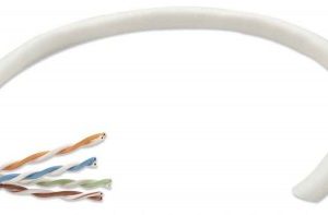 Bobina de cable de red UTP, Solida, 362320, Aluminio con recubrimiento de Cobre (CCA), 305m, CAT 5e, Color Gris, 4 pares, 24AWG