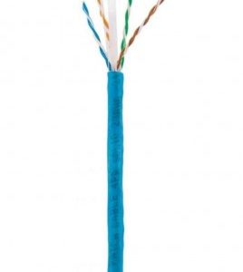 Bobina de cable de red UTP, Solida, 704670, Aluminio con recubrimiento de Cobre (CCA), 305m, CAT 6, Color Azul, 4 pares, 23AWG