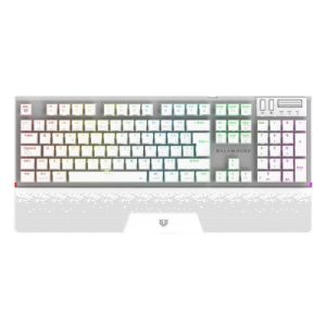 Teclado Gamer Inalámbrico DOMINATE EXPERT GK9791 Balam Rush Legend Series Conecta hasta 5 Dispositivos, Color Blanco, BR-940399
