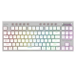 Teclado Gamer Inalámbrico DOMINATE EXPERT GK959 Balam Rush Legend Series Conecta Multidispositivo, Color Blanco, BR-940412