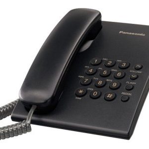 PANASONIC Telefono analogico, control de volumen, ajuste de tono, Flash, Redial, pared/escritorio, Negro